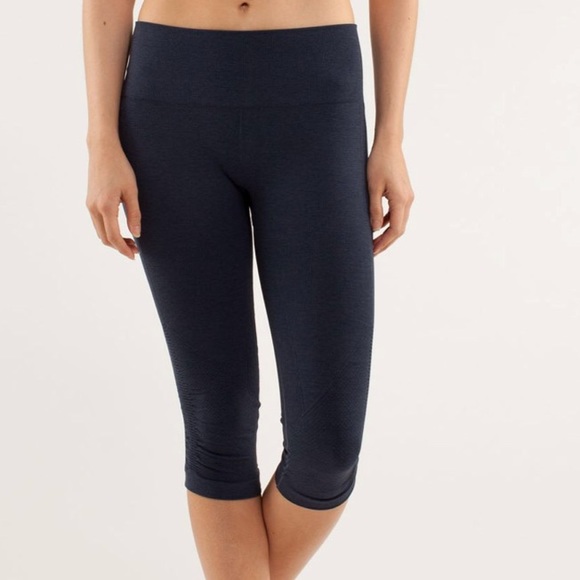 lululemon athletica Pants - • Lululemon • In The Flow Crops Inkwell Blue 4